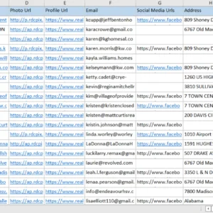 Real Estate Agent Contact List of all US States (Digital Download – Excel/CSV)